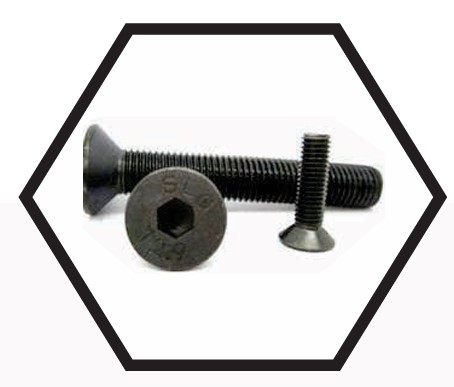 Socket Head Countersunk Screws – Flat Head Allen Screws for Flush Mounting in Machinery, Automotive and Electronics – High Strength Steel, 82° Countersunk Head, Metric Threads, Black Oxide Finish, Precision Tolerance